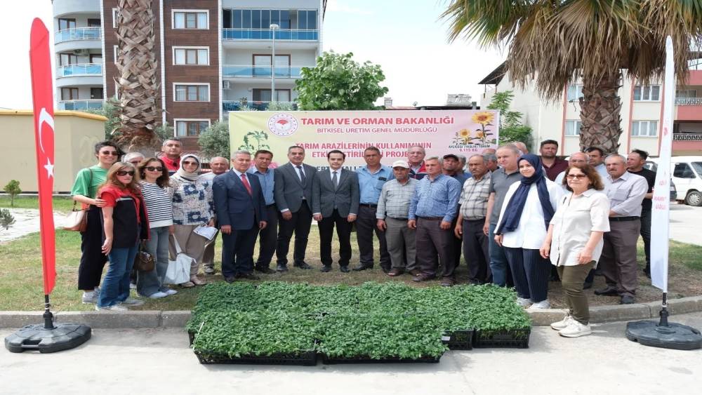 Buharkent&rsquo;te 38 bin domates fidesi dağıtıldı
