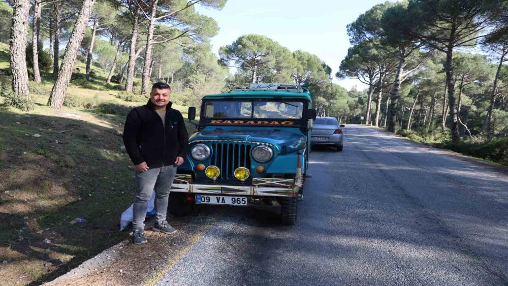 Eski yeşil cipler Aydın dağlarının vazge&ccedil;ilmezi oldu