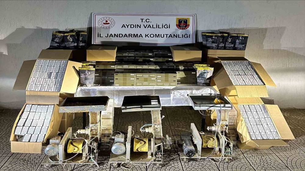 Halı yıkama dükkanı görünümlü iş yerinde kaçak sigara imalatı
