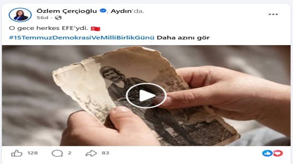 Başkan &Ccedil;er&ccedil;ioğlu&rsquo;ndan 15 Temmuz paylaşımı: "O gece herkes Efe&rsquo;ydi"
