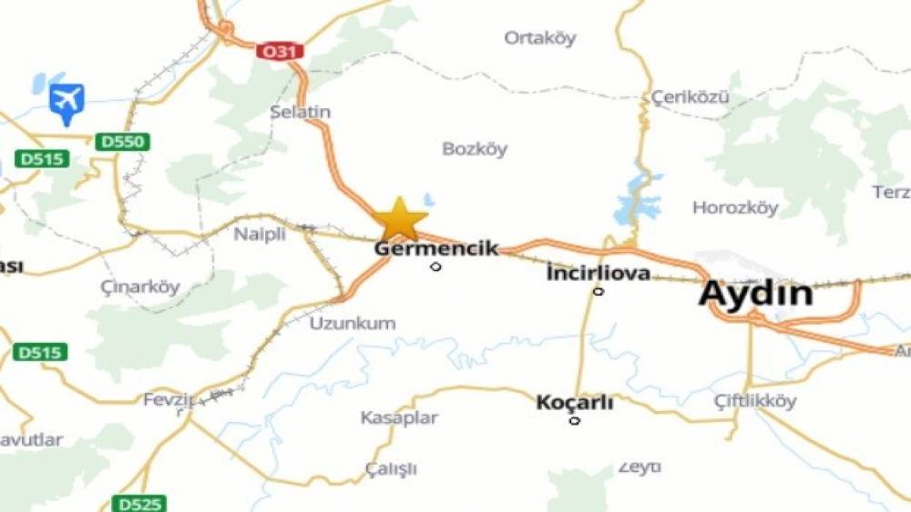 Germencik’te 3.8 şiddetinde deprem
