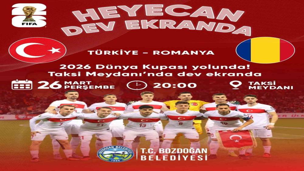 Milli ma&ccedil; heyecanı Bozdoğan&rsquo;da dev ekranda

