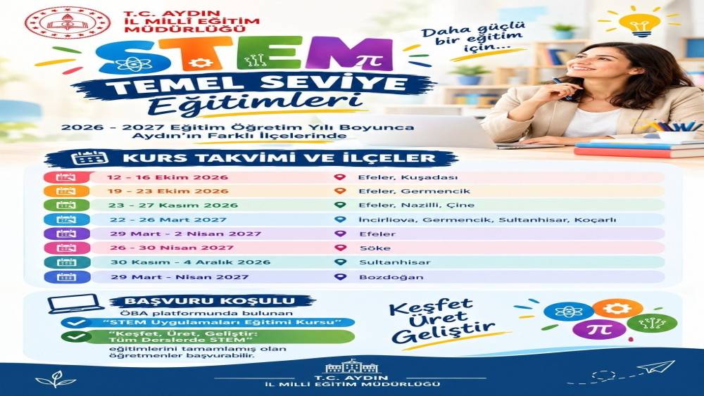 Aydın&rsquo;da 10 il&ccedil;ede &ouml;ğretmenlere STEM eğitimi verilecek
