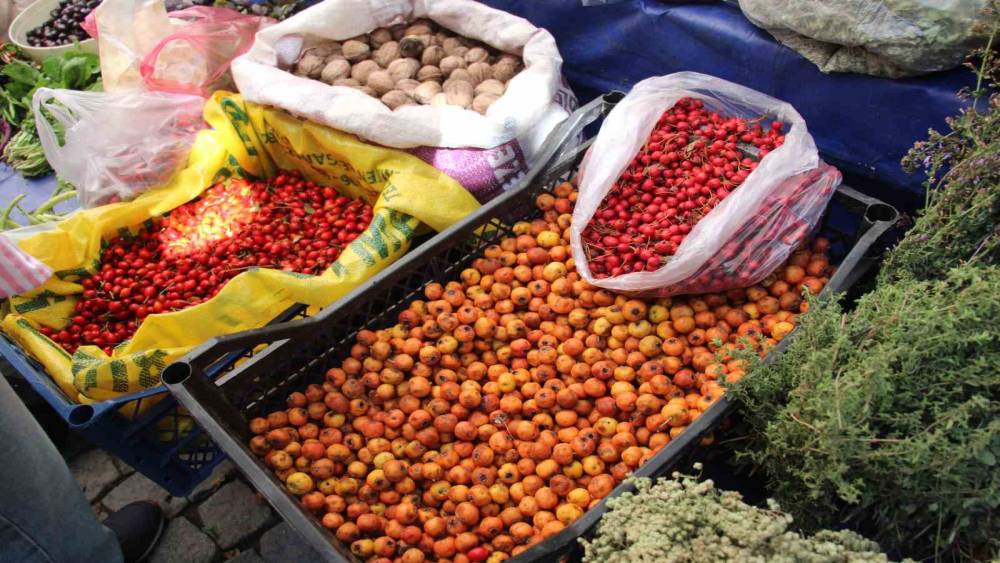 Kışın habercisi alıç meyvesi, tezgahları renklendirdi