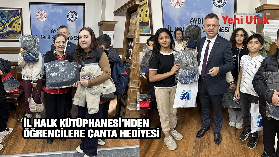 AYDIN İL HALK K&Uuml;T&Uuml;PHANESİ&rsquo;NDEN &Ouml;ĞRENCİLERE &Ccedil;ANTA HEDİYESİ