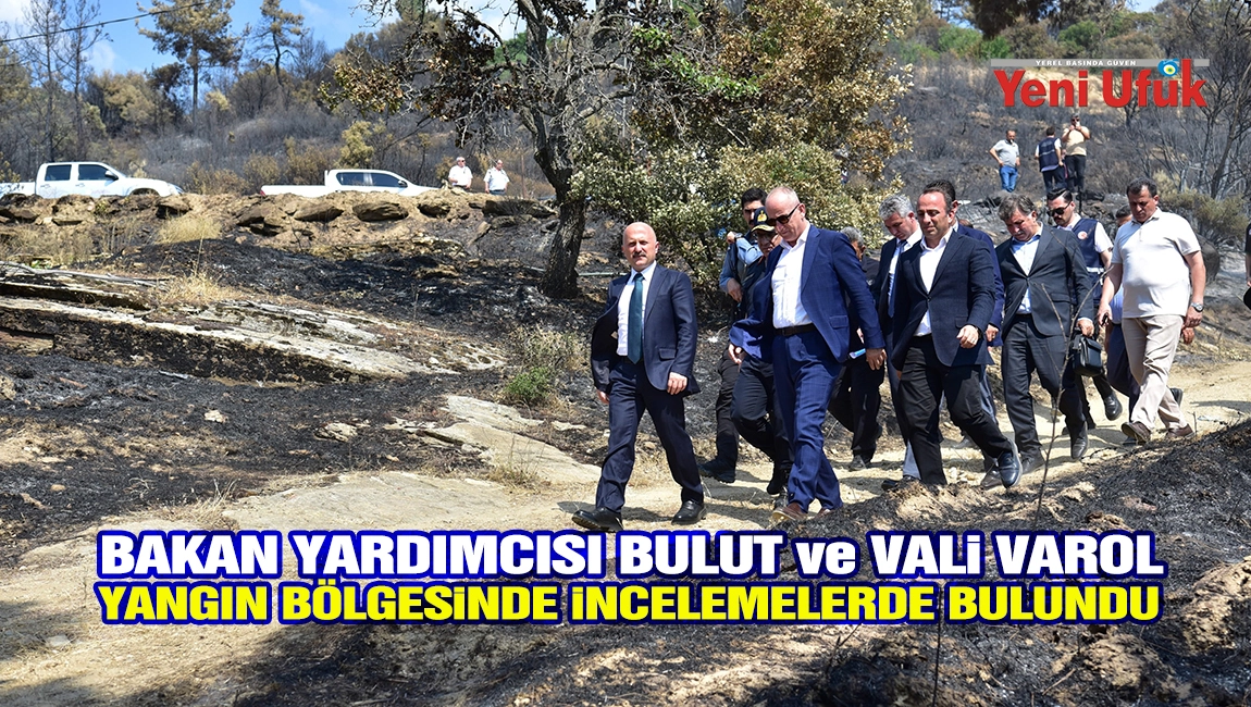 Bakan Yardımcısı Bulut ve Vali Varol yangın b&ouml;lgesinde incelemelerde bulundu