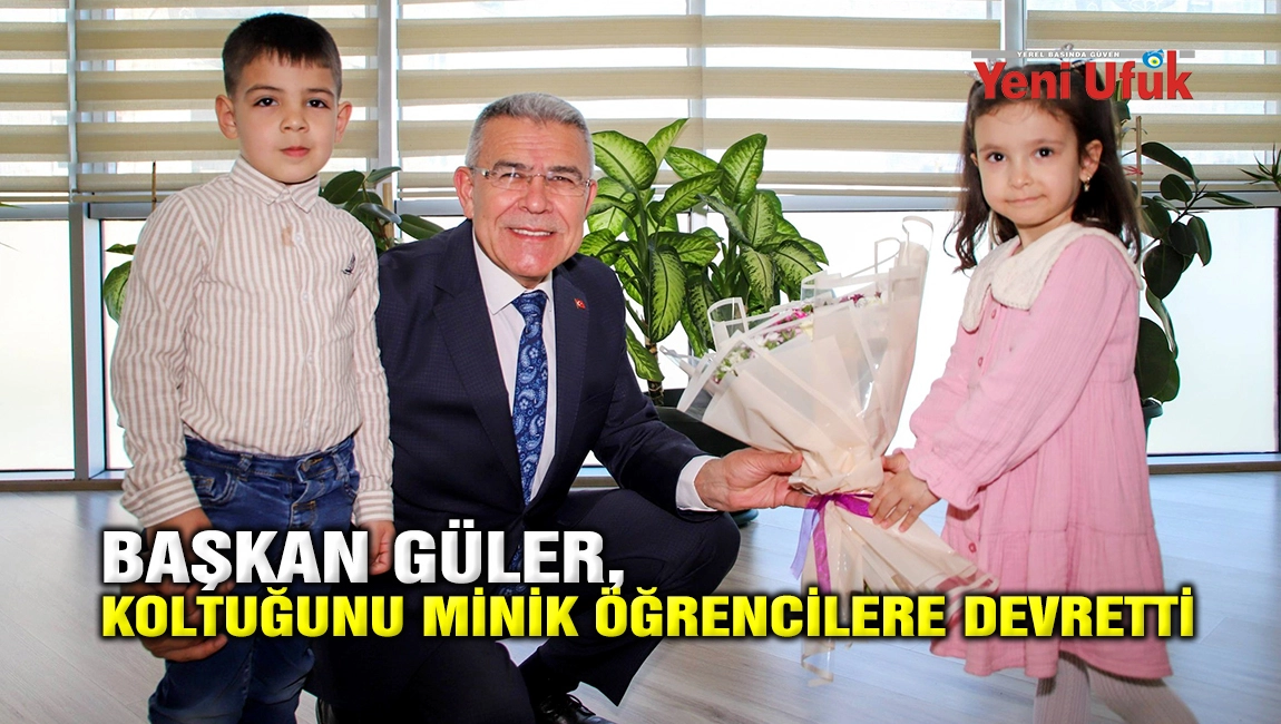 BAŞKAN G&Uuml;LER, KOLTUĞUNU MİNİK &Ouml;ĞRENCİLERE DEVRETTİ