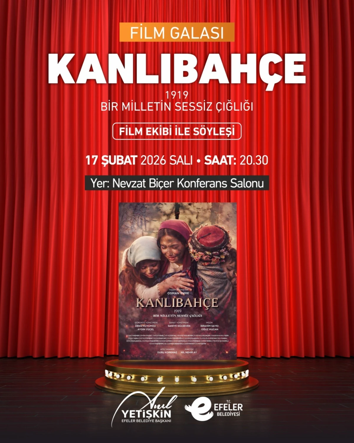 BAŞKAN YETİŞKİN&rsquo;DEN KANLI BAH&Ccedil;E FİLM GALASINA DAVET