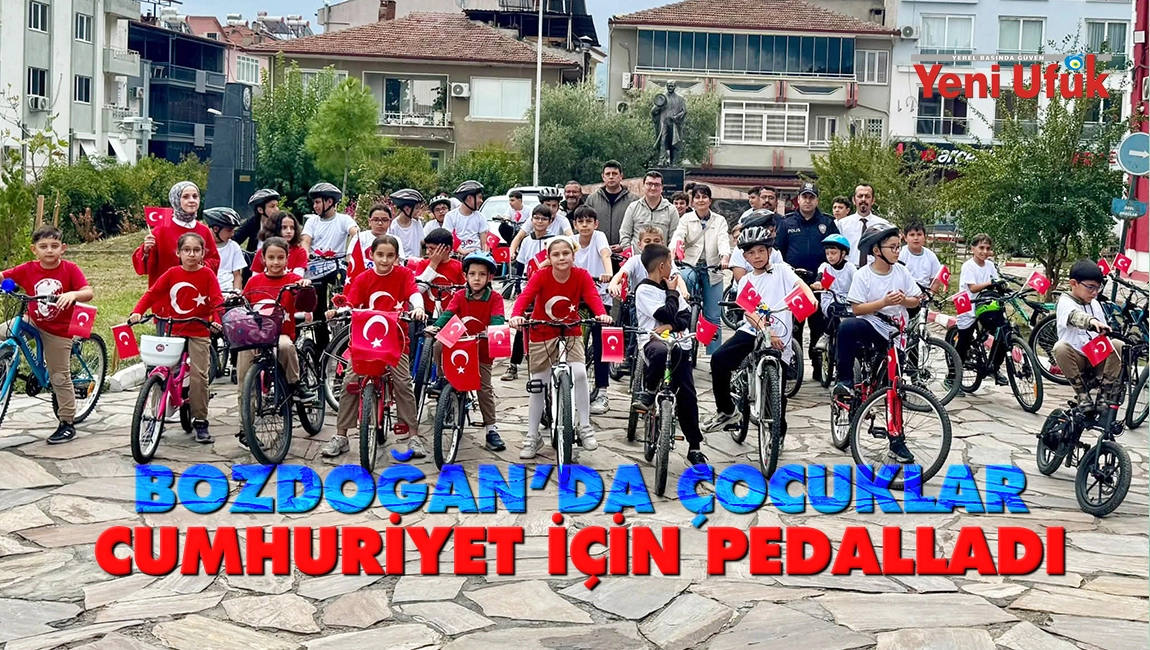 Bozdoğan&rsquo;da &ccedil;ocuklar &rsquo;Cumhuriyet&rsquo; i&ccedil;in pedalladı