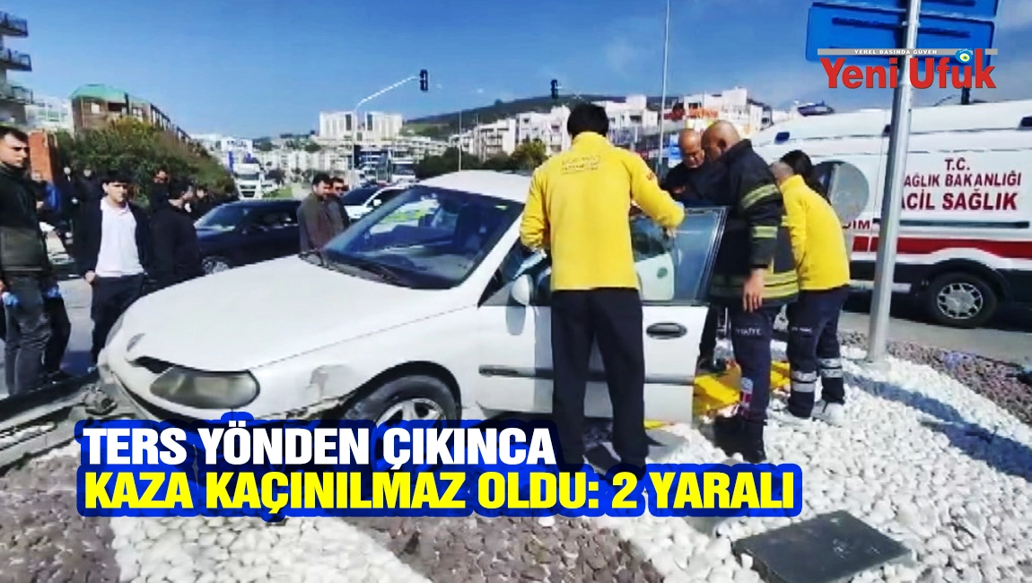 Ters y&ouml;nden &ccedil;ıkınca kaza ka&ccedil;ınılmaz oldu: 2 yaralı